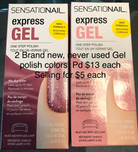 NEW - never used, two bottles of Gel nail polish Pink/SparkleRos