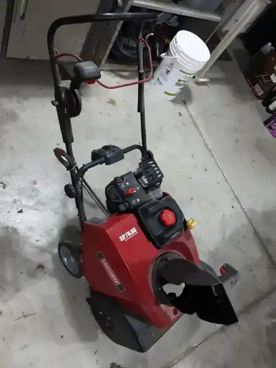 The Craftsman Single Stage Gas Snow blower with Electric Start is equipped with an easy-to-use push-...