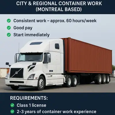 Truck Driver – City Work Only (Container) , View more