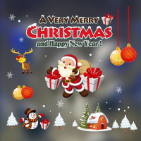 Christmas durable stickers for windows 3 set available brand new