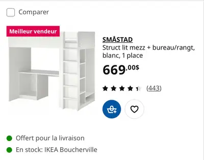 Lit superposé avec bureau IKEA pratiquement neuf, View more