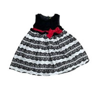 Penelope Mack Black And White Rosette Stripe Dress 24 Months