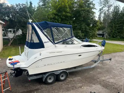 The perfect size boat for a family to go camping. Very economical 5.7 merc with bravo three dual pro...