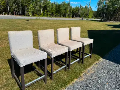 4 IKEA counter stools. Good structural shape but stained fabric covers.