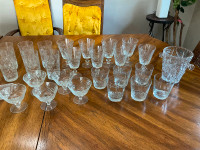 Vintage Pinwheel Cut Crystal Glasses Collection