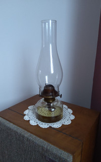 Antique Flat Based Glass Oil Lamp