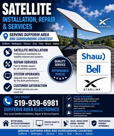 Satellite sales and service, View more