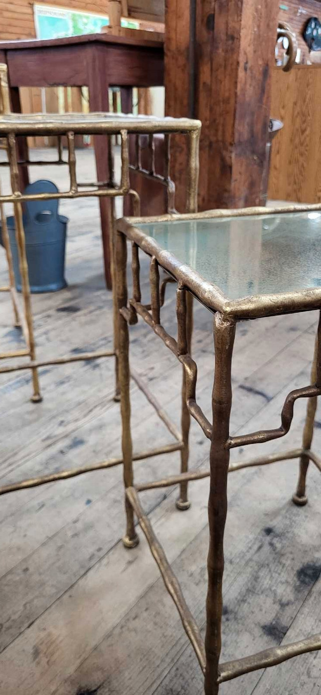 Set of Matching Gold &amp; Mirror Tables (3 total) in Other Tables in Trenton - Image 3