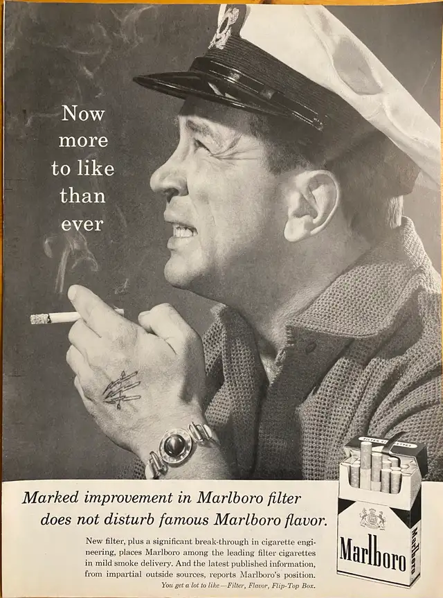 1958 Marlboro Cigarettes (Sailor)Original Ad in Arts & Collectibles in North Bay - Image 2
