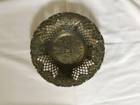 Vintage Brass Ornate Open Lace Edge Bowl "CT 1" Made in Italy