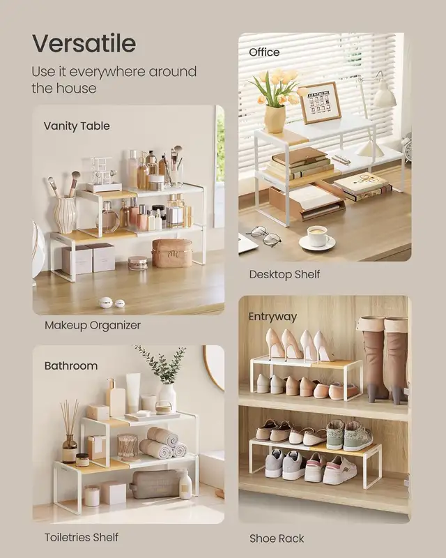 VASAGLE 2-Tier Expandable Counter Shelf in Bookcases & Shelving Units in Oshawa / Durham Region - Image 7