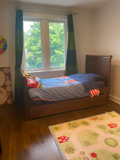 Free: Solid Wood Twin Sleigh Bed, View more
