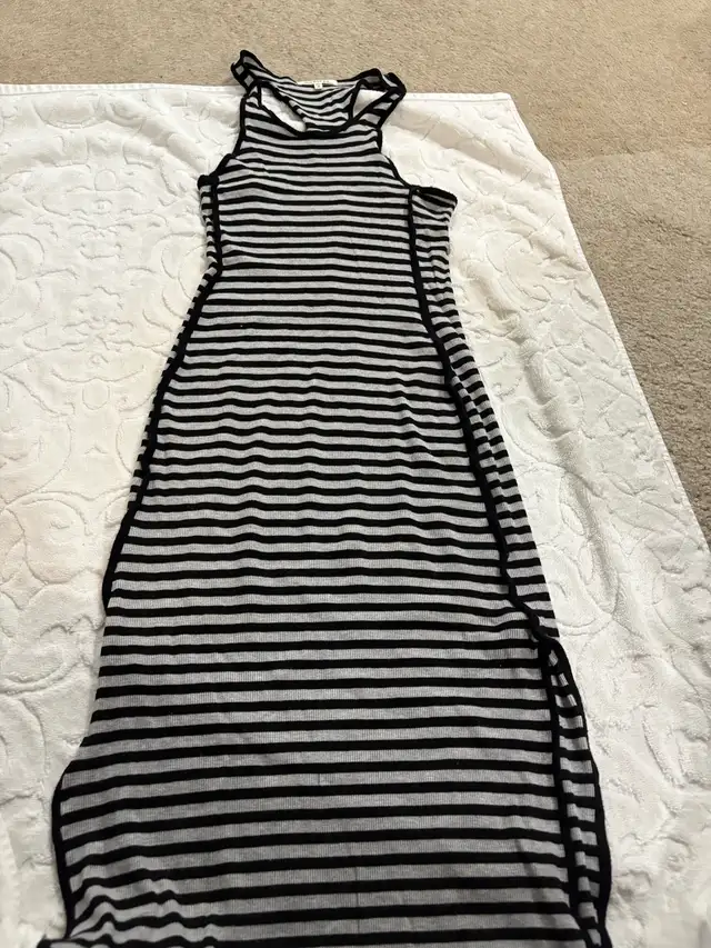 Striped Monteau Dress