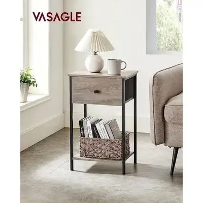 VASAGLE Nightstand with Drawer, End Table, Bed Side Table, Small, View more