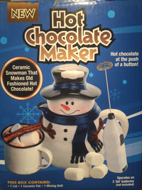 Snowman Carafe Hot Chocolate Maker w/ Mixer, Frother