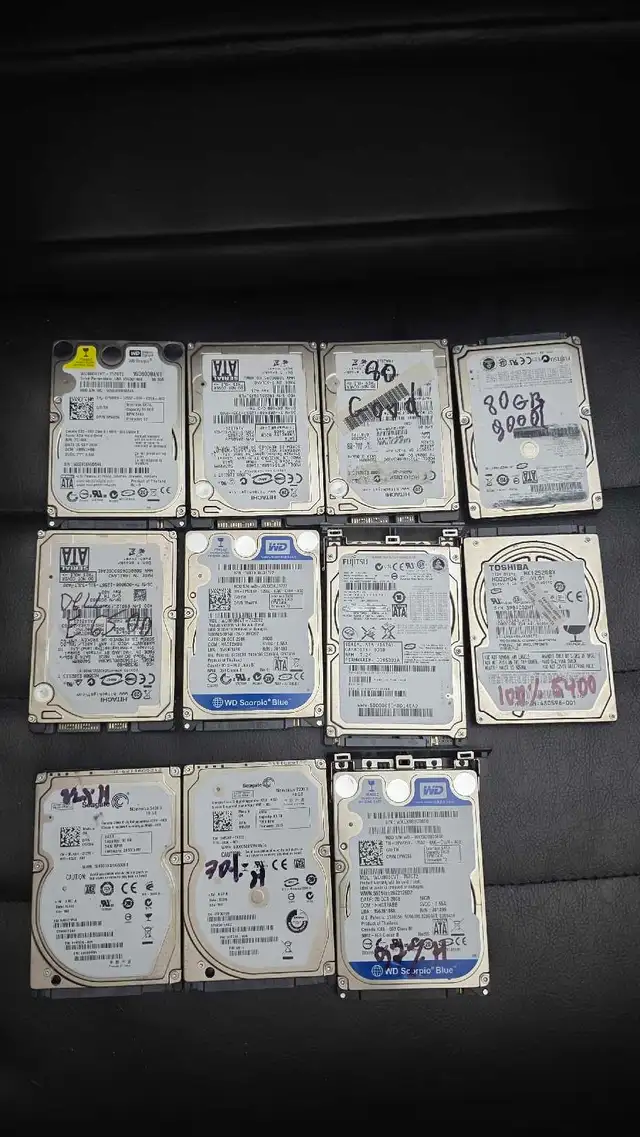 11  Laptops hard drives 2.5" /80GB/ 100% health in System Components in Hamilton - Image 9