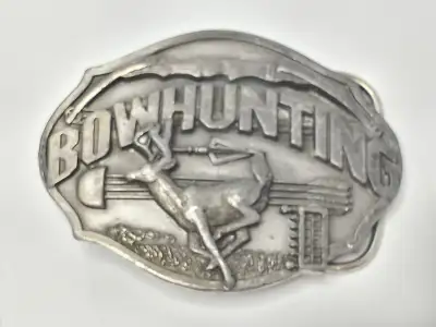 Vintage Bow Hunting Belt Buckle, Pewter 1987 Siskiyou, View more