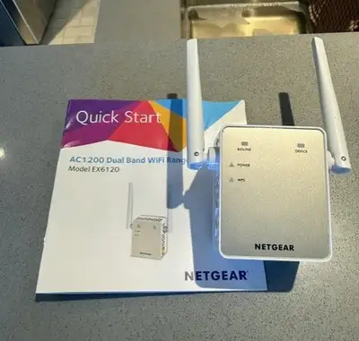 Netgear AC1200 Dual Band WiFi Range Extender - Model EX6120. $80 new at Best Buy ...