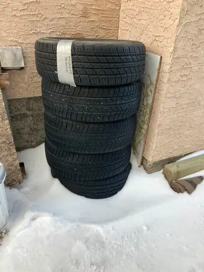 4 tires with rim and one loose tire Alum .Rims came off a Honda Accord , tires 50% all 5 tires