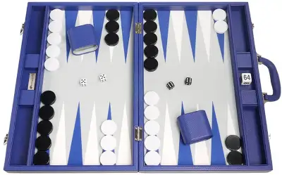 THIS LISTING IS FOR AN OPEN BOX - LIKE NEW BACKGAMMON SET WITH ALL OF ITS ORIGINAL ACCESSORIES. SEE...