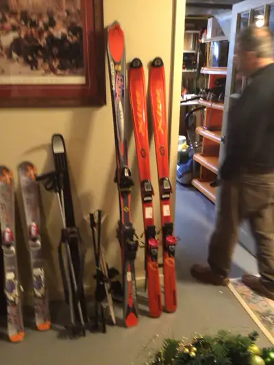 DOWNHILL SKI BOOTS. SKIIS. POLES, View more