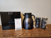Brand New Buffalo coffee pot & thermos cups set