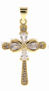 Beautiful cross pendant and 18 inch chain 18 k gold plated