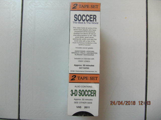 Classic 3D Soccer & SoccerTheBest & Worst  Two Tape Set VHS 1991 in Arts & Collectibles in Mississauga / Peel Region - Image 2