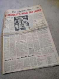 Windsor Star, July 24, 1969. Apollo 11, Astronauts Home For Lu..