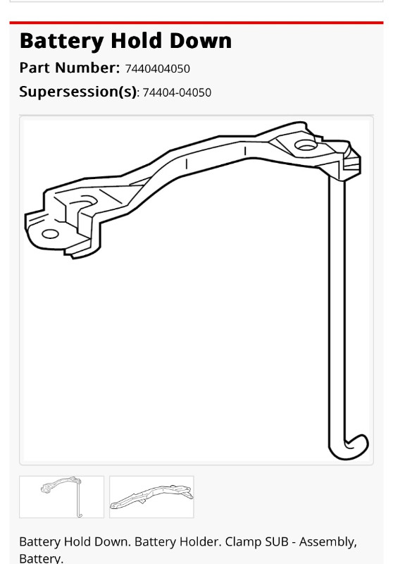 TOYOTA TACOMA (2005-2022) OEM BATTERY HOLD DOWN - (NEW) in Other Parts & Accessories in Red Deer - Image 4