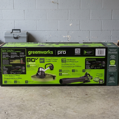 String Trimmer + Leaf Blower Greenworks 80V Combo Kit – Brushles, View more