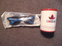 Molson Canadian metal beer coozie + new Coors Light Sunglasses