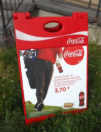 2 Pancartes-Enseignes de Trottoir Publicitaire Coca Cola