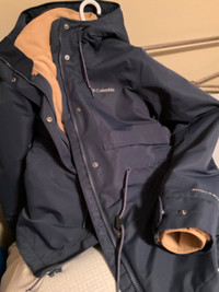 Columbia Winter Jacket (“Omni Tech”)  Navy - Women’s large