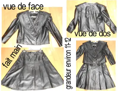 Ensemble jupe et veste en Vrai Cuir Peut servir à un artisan, View more