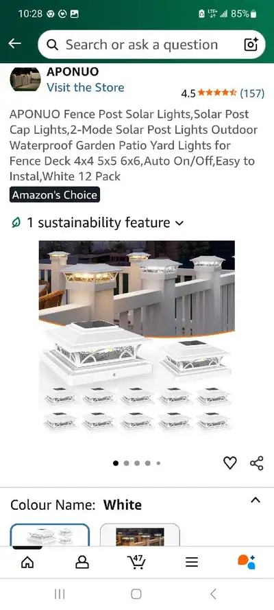 Brighten up your outdoor space with this set of APONUO Fence Post Solar Lights, designed for 4x4, 5x...