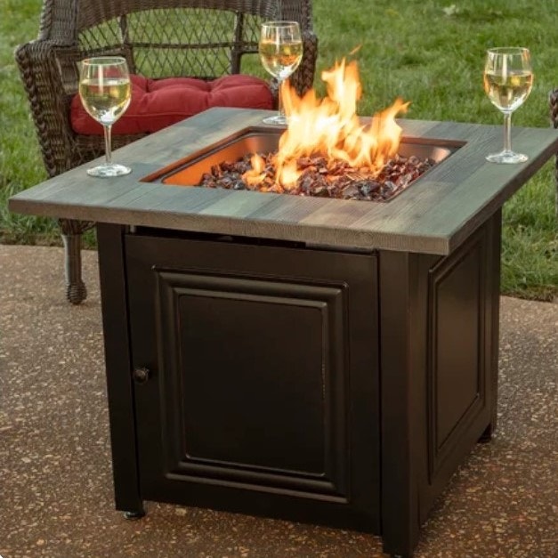 Table de foyer extérieur au propane en acier Mobilier pour terrasse