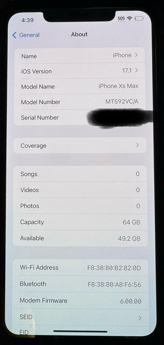 iPhone Xs Max 64GB Black unlocked in Cell Phones in Trenton - Image 2