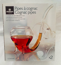 2 Glass Cognac Pipes