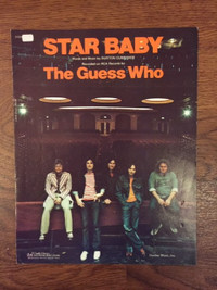 THE GUESS WHO STAR BABY SHEET MUSIC 1974 Rare