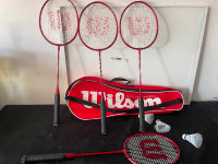 Wilson Tour 4 Racket Badminton Set & 3  Shuttles, plus carry bag