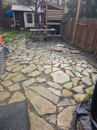 Field stone patio 28 ft x 15ft
