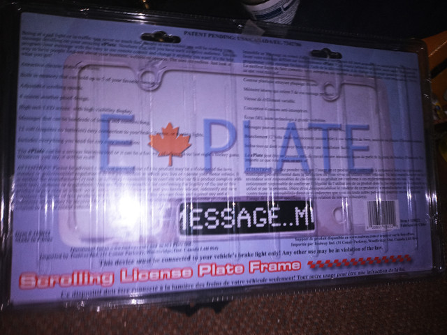 SCROLLING  LICENSE PLATE  FRAME in General Electronics in Sarnia - Image 2