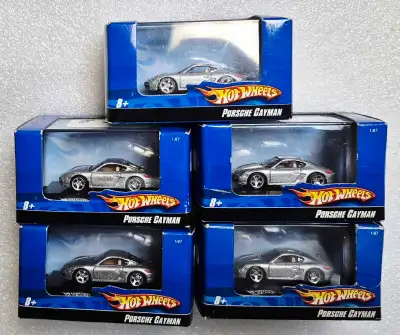 MATTEL HOT WHEELS L7171 1:87 HO PORCHE CAYMAN 5 ITEMS AVAILABLE ITEMS ARE IN MINT CONDITION AAKING $...