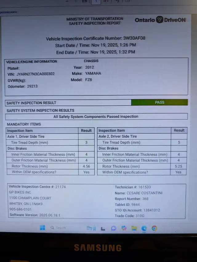 2012 Yamaha FZ8 in Street, Cruisers & Choppers in Oshawa / Durham Region - Image 10