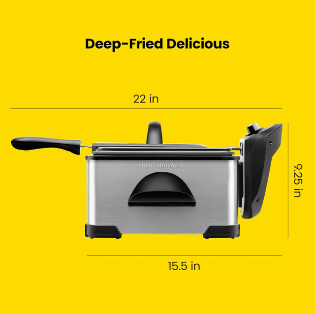 Brand new Chefman deep fryer in durable stainless steel. in Other in Strathcona County - Image 3
