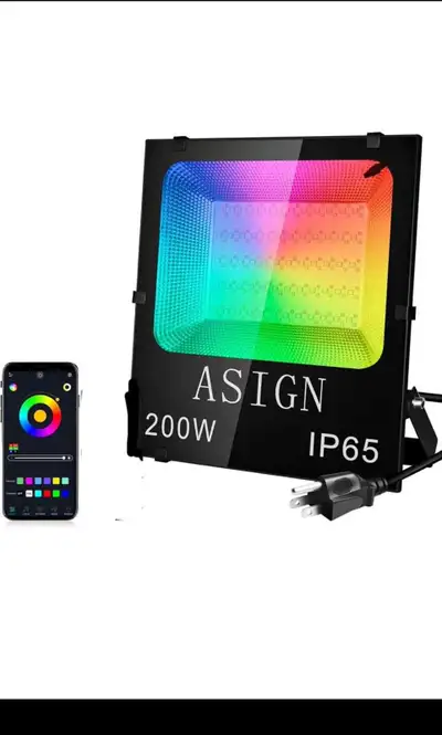ASIGN 200W Bluetooth Control RGB LED Floodlight Outdoor&Indoor W, View more