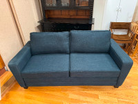SOLD! Condo Sofa - Navy Blue, gently used