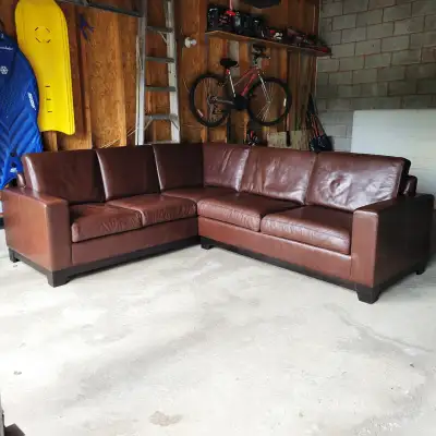 Top quality high end Boss leather sectional couch, can deliver, View more