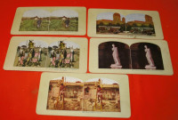 Stereoview Cards Colored Dbl. Sided #109-110-131-132-171-172-189